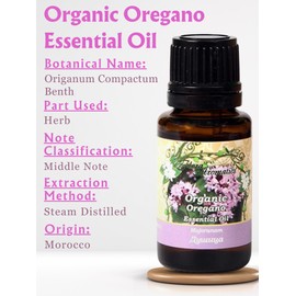 Organic Oregano Essential Oil (Origanum Compactum Benth) 0.5 Fl Oz/15 Ml