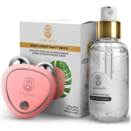 Kit masajeadores fáciales skincare microcorriente ems y gel conductor Cleoskin
