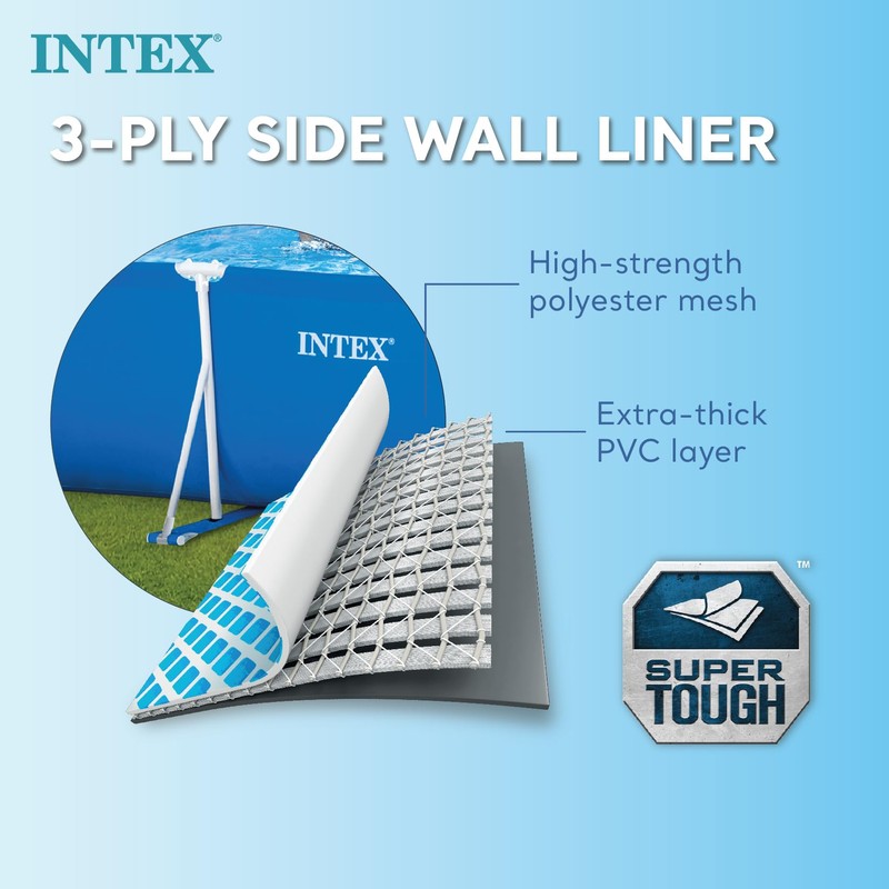 INTEX Intex Above-Ground Swimming Pool, Rectangular Frame 8.5ft x 26in,