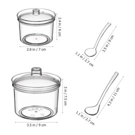 2 Sets Acrylic Condiment Pot Sugar Bowl with Lid and Seasoning Box Salt Bowl Sugar Salt Pepper Storage Jar Seasoning Pot for Salt Sugar Cruet Clear