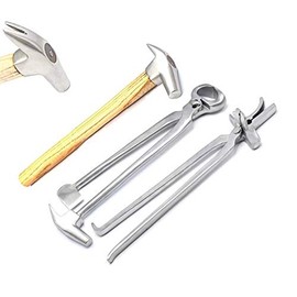 AAProTools 3 PCS Farrier Horse Hoof Kit Multi Nippers, Clincher and Hammer Trimming Shoeing