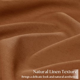 Terracotta Rust Colored Linen Curtains for Bedroom Window Grommet Top Light Filtering Privacy Drapes Fall Cozy Rustic Western Home Decor Linen Boho Curtains for Living Room 52x102 Inches 2 Panels