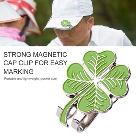 SolUptanisu Marcador Bolas de,Marcador de Bola de Ball Marker Clip de Sombrero de, 4 Hojas Clip Clover con Sombrero magn?¡ì|Tico Clip Abrazadera Regalo