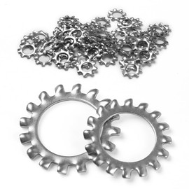 BOUMVID Pack of 50 M12 Tooth Washers Locking Washers, Serrated External Toothing Washers, Stainless Steel 304 Tooth Washers Clamping Discs Size Assortment Spring Washers for Screw Attachment