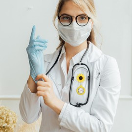 Nurse Pocket Watch- Sunflower Design Nurse Pocket Watch/Portable Nurse Pocket Watch Nurse Chest Watch/Easy Buckle Nurse Strap Retractable Cord