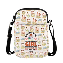 MBMSO Guinea Pig Crossbody Bag Guinea Pig Reading Gifts Guinea Pigs Owner Books Lovers Gifts Pet Gifts Adjustable Strap Bag, Guinea Pig Cb