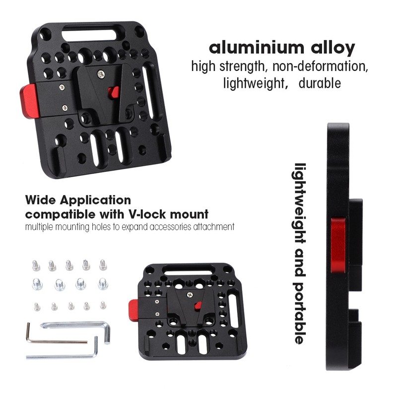 V Lock Assembly Quick Release External Battery Plate Camera Accessory