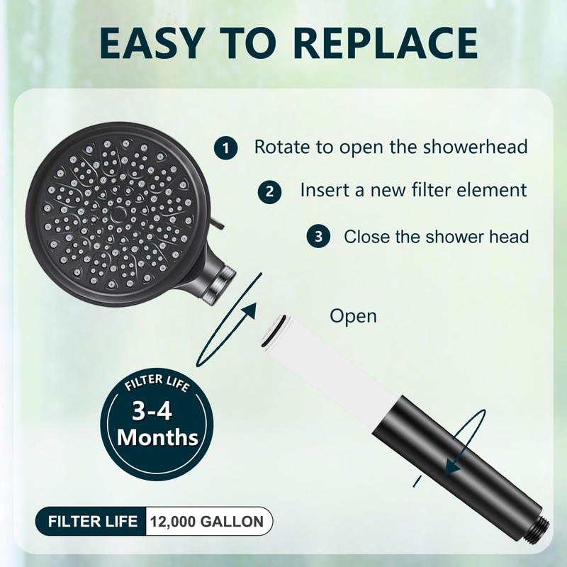 4 PACK Replacement Shower Head Filter Cartridge Compatible with Co