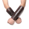 Medieval Leather Bracers for Men Angel Wings Embossed Viking Leather