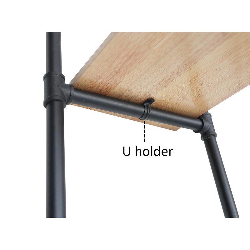 DIYHD 2 Tier Ceiling Mount Black Shelf Bracket,U Shape Pumbing