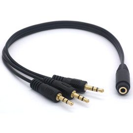 PIIHUSW 3 Way Headphone Splitter Gold Plated 3.5mm TRS Female to 3 x 3.5mm TRS Male Aux Cable Audio Lead for MP3 Car