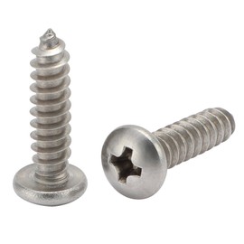 #10 x 3/4" Pan Head Self Tapping Screws Sheet Metal Wood Screws, 304 Stainless Steel 18-8, 100 PCS