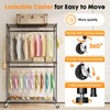 Udorich Adjustable Rolling Clothes Rack with 3 Tiers and Lockable