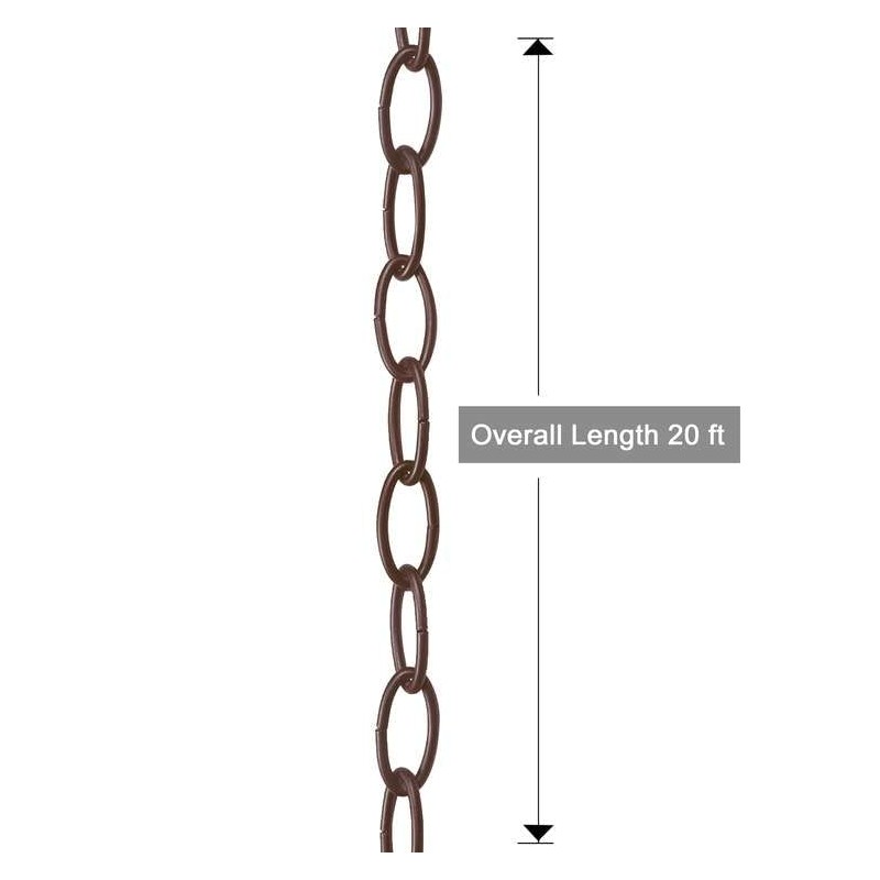 GEPOW 20 Feet Bronze Light Fixture Chain, Extra Chandelier Pendant