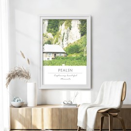 Solid Wood 24x36 Poster Frame, White for Wall Mounting Display.
