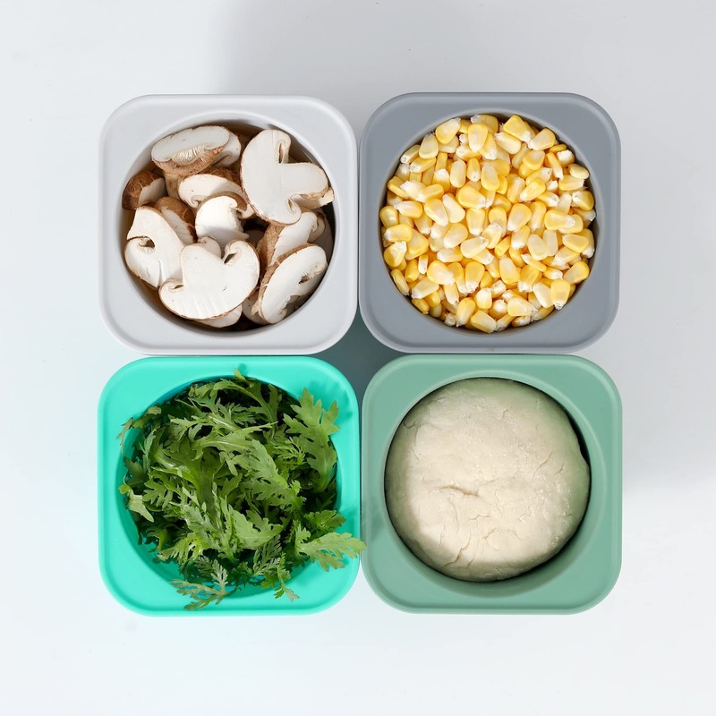 KEVJES Silicone Dough Proofing Proving Containers with Air-tight Lids-4 pack-500ml