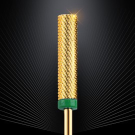 Super Long Nail Bit, CORFULRA Barrel Nail Drill Bit Carbide Tungsten Drill Bit for Nails, Upgrade Professional Advanced bit for Removing Acrylic Nails. Nail Tech Mush Haves (Gold, C)