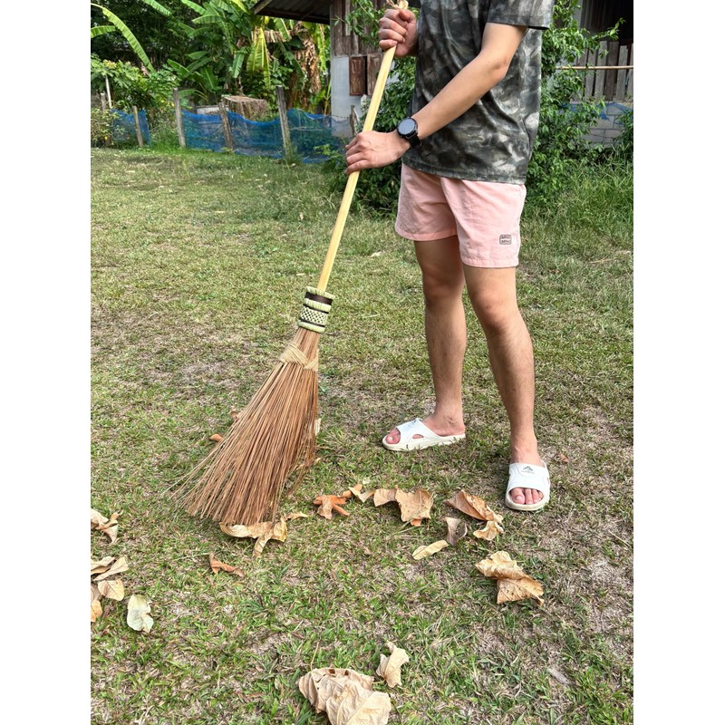 Garden Broom - Coconut Broom 55 Inch, Heavy Duty Sweeping