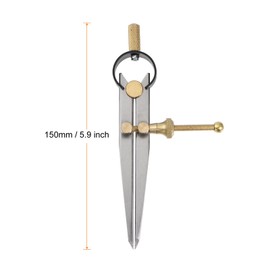 sourcing map Spring Joint Caliper 4 inch / 100mm Steel Spring Divider Caliper with Brass Fulcrum for Metalworking Geometry Drawing Woodworking, Flat Leg