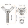 Sourcing Map 6pcs M6-1x20mm Wing Butterfly Screws Bolts with 6pcs