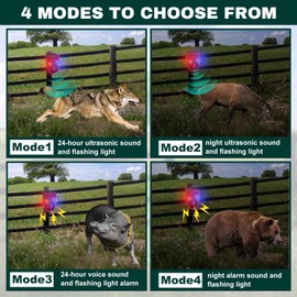 Qualirey 2 Pack Solar Outdoor Motion Sensor Alarm Ultrasonic Animal Deterrent Alarm 13 Sound 130 dB Loud Noise Maker with USB Remote Control 4 Mode Repels for Garden Yard Farm Home Security(Red)