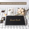 WEMATE Guest Book, Leather Memorial Guestbook,Suitable for Funeral,Graduation and Special