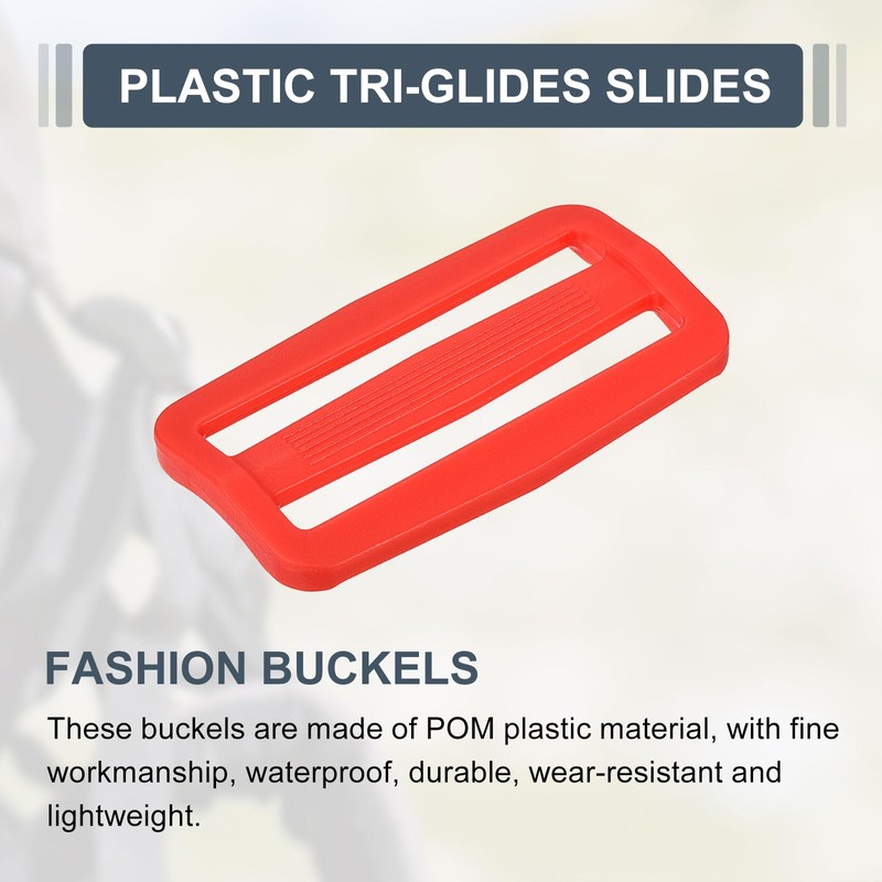 sourcing map 25Pcs Plastic Slide Buckle, 1" Tri-Glides Slides, Adjustable