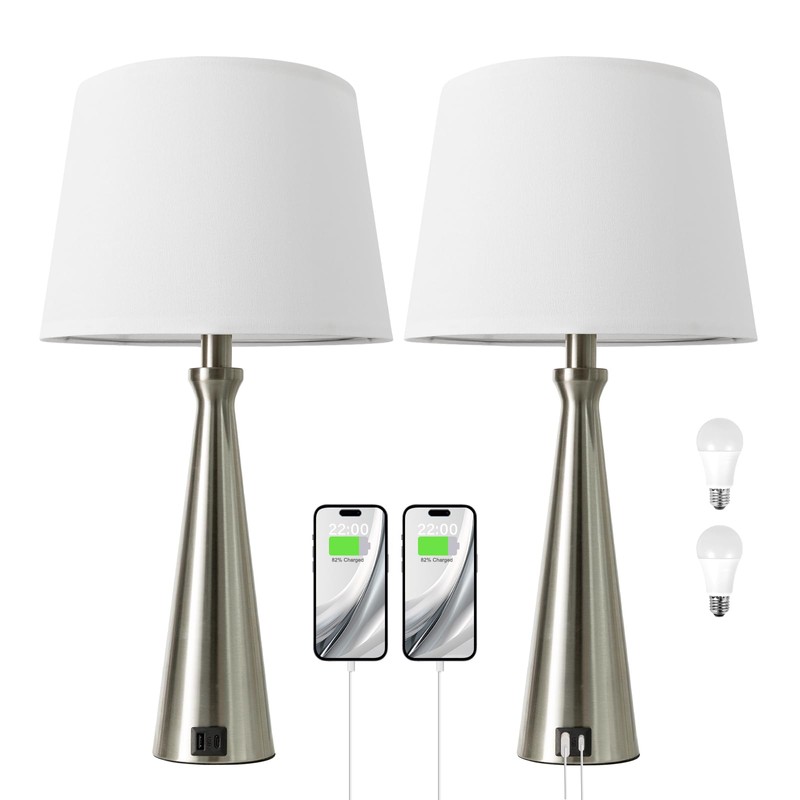 Seealle Modern Table Lamps Set of 2 - Touch Bedside