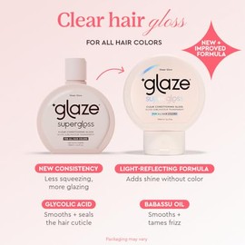 Glaze Supergloss Sheer Glow Clear Conditioning Gloss - NEW Squeeze Bottle – Transparent Hair Gloss For All Hair Types & Colors – Enhanced Formula to Boost Colour, Shine & Hydration - 190ml