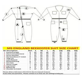 MS Bee Suit Cotton Beekeeper Suit with Fencing Veil One Pair Gloves (Large, Beige)