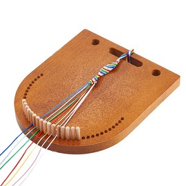 BENECREAT Wooden Bracelet Maker, Knitting Bracelet Making Kit with Multiple Cords for Making Bracelets, Braiding Tool