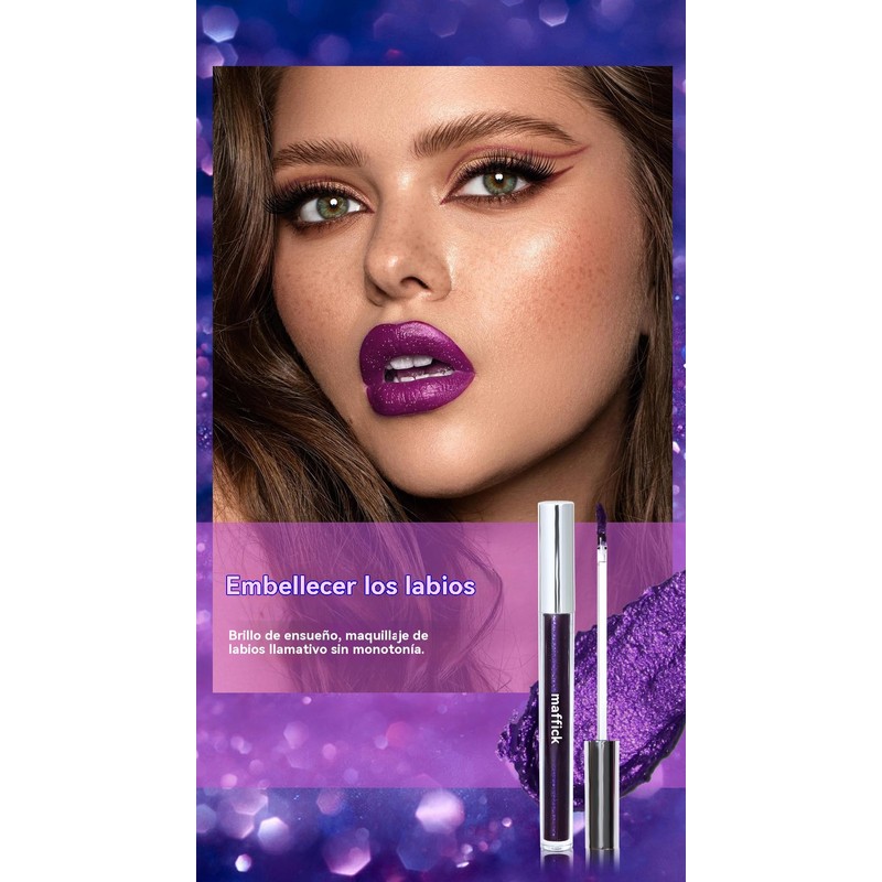 MAFFICK de Maquillaje Brillante, Brillo Labial y Sombra de Ojos
