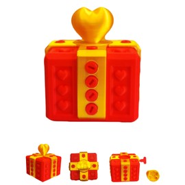 Upgrated 3D Annoying Gift Box,Funny Heart Puzzle Prank Box,with Screws Gag Surprise Box,Suitable for Friends Valentine's Day Party Activities Novelty Creativity Gift Storage Box (Red)