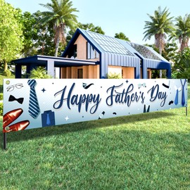 KatchOn, Happy Fathers Day Banner - XtraLarge, 120x20 Inch | Happy Fathers Day Yard Banner for Happy Fathers Day Decorations for Party | Happy Fathers Day Backdrop for Fathers Day Party Decorations