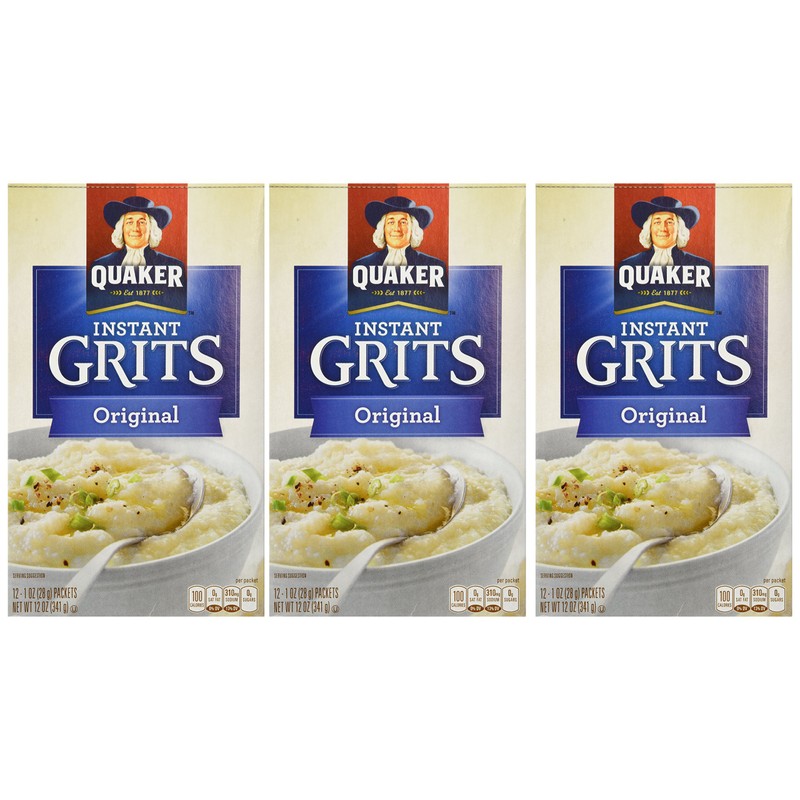 Quaker, Instant Grits, Original, 12 Count, 12oz Box (Pack of