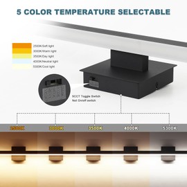 Joossnwell Vanity Light for Bathroom Lighting Fixtures Over Mirror 23.62 Inch Dimmable 5CCT Modern Vanity Lights Black Bathroom Light Bar Bath Wall Sconce ETL Certificated