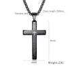 AIKS Men's Cross Scripture Scripture Engraved Black Cross Pendant, Good