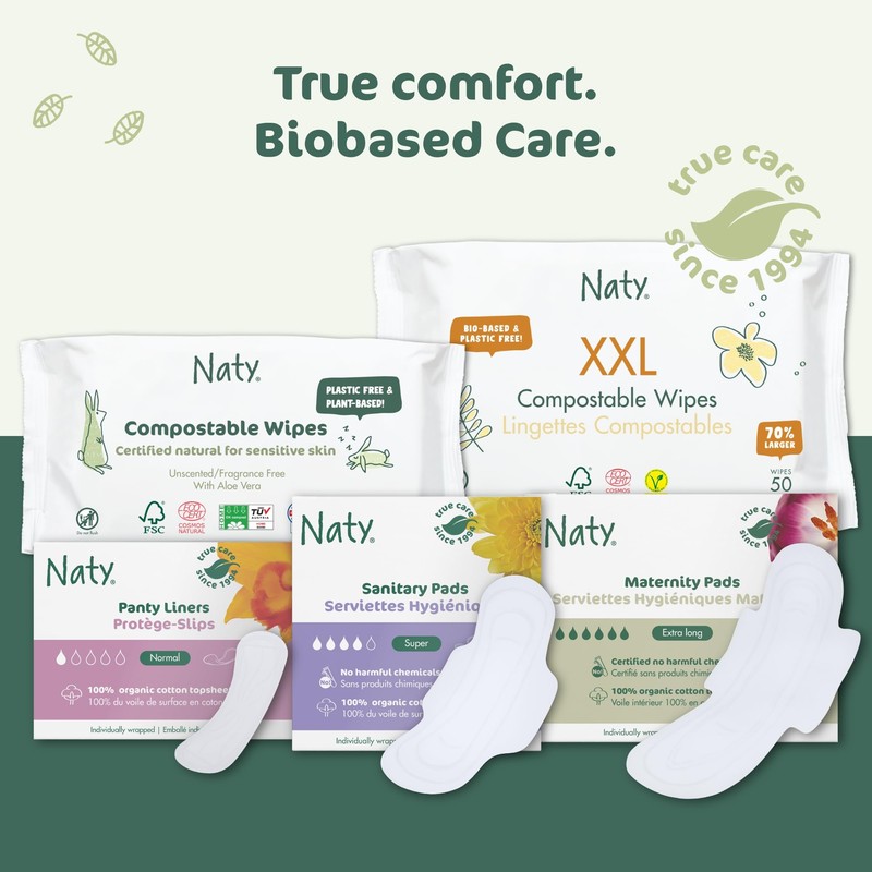 Naty Panty Liners Large Wrapped | 100% Certified Organic Cotton