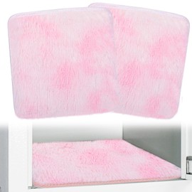 Tie-Dyed Pink School Locker Rugs for Girls - 12"x12" Anti-Slip Fluffy Plush Mini Mat, Locker Accessories Decor, 2 pcs