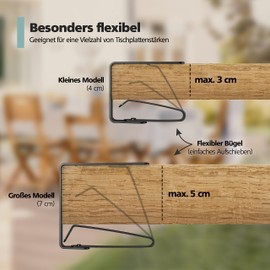 virea 4 x Tablecloth Clips 7 cm Black – Stainless Steel Tablecloth Clips for Indoor and Outdoor Use – Easy Wipe Clean Tablecloth Clips – Rounded Edges – Clips for Many Table Types