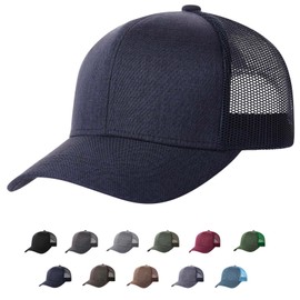 M, L, XL, XXL Snapback Trucker Hats Baseball Caps Adjustable Blank Mesh Back Ball Caps for Men Women Navy Blue XXL