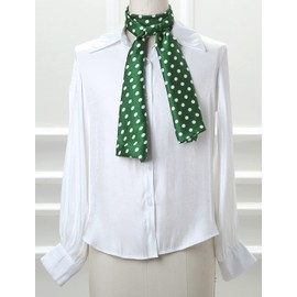 Allegra K Women Retro Polka Dots Skinny Scarf Neck Scarves Wrap Long Neckerchief Hair Band 145 x 15cm / 57.09 x 5.91 inches(L*W) Green