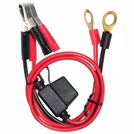 12V-24V Eylet O terminals to Alligator Clip Cable Power 16AWG with 15A Car Fuse,30A Crocodile Clamps 3FT Cord