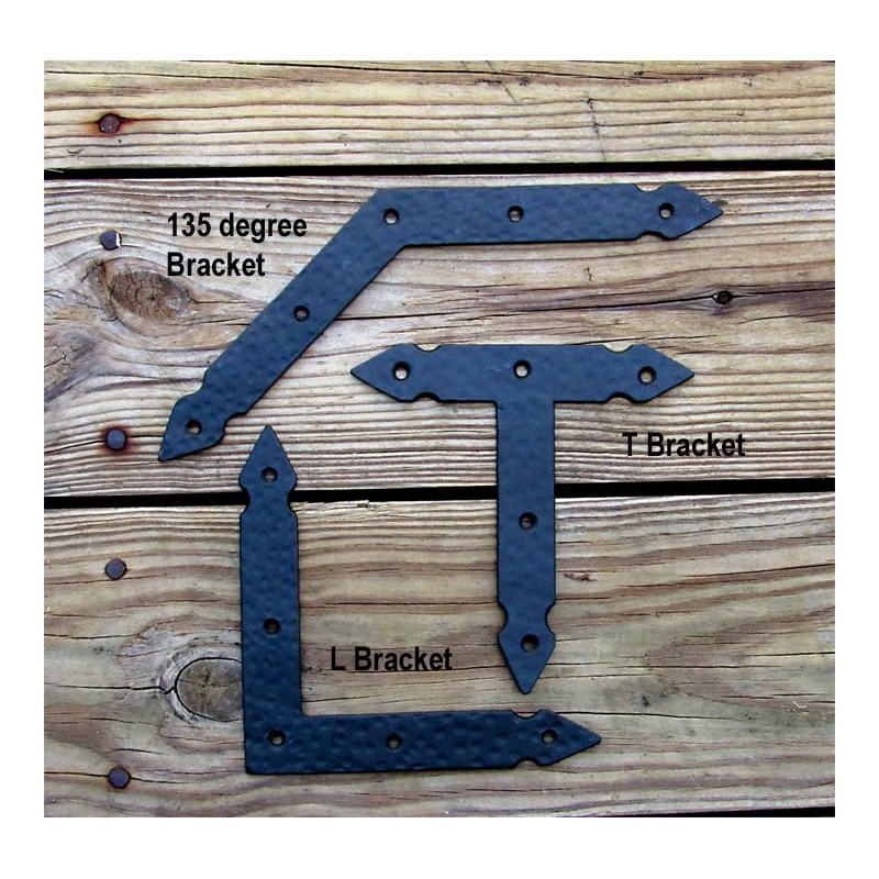 L Shape Hand-Forged - Rustic Hammered Brackets / Braces -