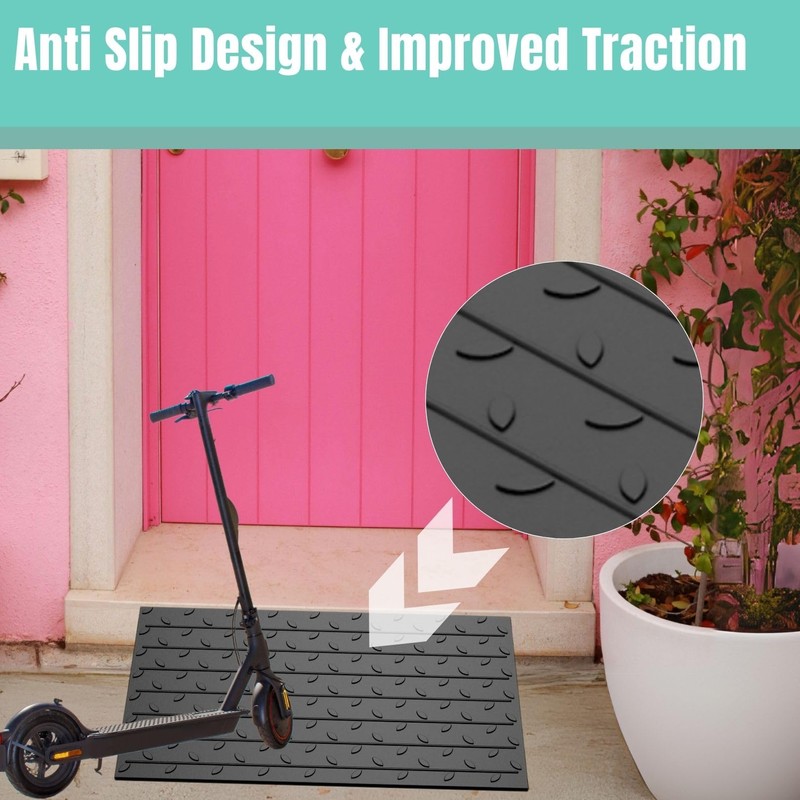 BESEA 1.5" inch Threshold Ramp Rubber Wheelchair Ramp, No-Slip Surface
