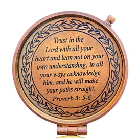 Khybex International God's Way Compass - Baptism Gifts For Boys, Christian Gifts For Men, Catholic Gifts, Gifts For Teen Boys, s, Inspirational Gifts For Woman, Sentimental Gifts (Trust In Lord)