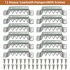 ForoGore 12 Pack Heavy Duty Sawtooth Picture Hangers, Large Sawtooth