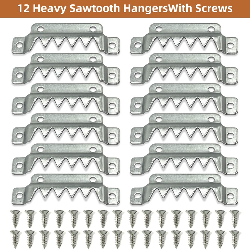ForoGore 12 Pack Heavy Duty Sawtooth Picture Hangers, Large Sawtooth