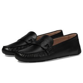 Cole Haan Women's Evelyn Chain Driver Driving Style Loafer, Black Leather, 7