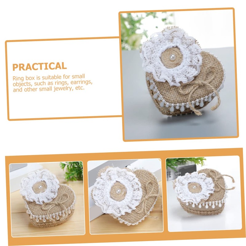 Zerodeko Box Heart Shaped Ring Box Ring Bearer Ring Holder